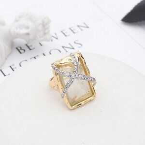 Alexis Bittar Square Diamond and Gemstone Ring